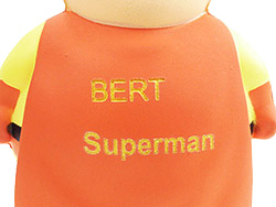 Mein-Bert mit Lasergravur - Bert Superman - Detailansicht von hinten
